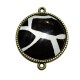 CCSP89 - Conector bronz antic cu cabochon sticla si print 34*27.5mm/25mm