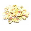 PAH-7MM-35 - (1.10 grame) Paiete hexagonale ivory efect AB 7mm