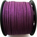 (1 metru) Snur faux suede mov glitter 3mm