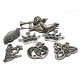 DISPONIBIL 1 SET - MX551 - Mixt pandantive argintiu antic diverse marimi