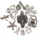 DISPONIBIL 1 SET - MX553 - Mixt pandantive si charmuri argintiu antic diverse marimi