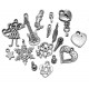 DISPONIBIL 1 SET - MX555 - Mixt pandantive si charmuri argintiu antic diverse marimi