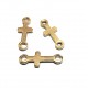 DISPONIBIL 2 SETURI - OTE177 - (5 buc.) Conector otel inoxidabil auriu cruce 18*7mm