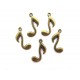 CP220 - (30 buc.) Charm nota muzicala bronz antic 24*10mm