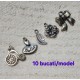 MX598 - (50 buc.) Mixt charmuri argintiu antic