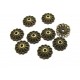 CA77 - (20 buc.) Capacele floare bronz antic 12mm
