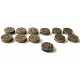 DIZOB - (12 buc.) Set distantiere slide zodiac bronz antic 18mm