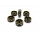 DIR05 - (10 buc.) Distantier bronz antic rhinestone clear rotund 10mm