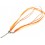 Colier organza+snur bumbac cerat portocaliu 46cm