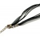 Colier organza+snur bumbac cerat negru 46cm