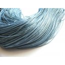 (1 metru) Snur bumbac cerat bleu 1mm