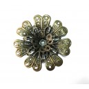 CP158 - Pandantiv floare filigranat bronz antic 39mm