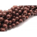 (10 buc.) Margele sticla maro sfere 8mm