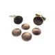 Cabochon sticla cat eye gri inchis 12mm