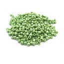 (45 grame) Margele nisip verde pal irizat 4mm