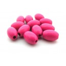 Margele lemn butoias roz fucsia 17*12mm