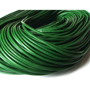 SPN2mm-08 -(1 metru) Snur piele naturala verde 2mm - Deida