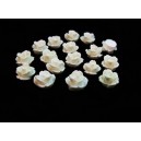 Cabochon rasina trandafir alb ivory 10mm