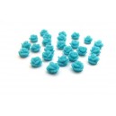 Cabochon rasina trandafir bleu verzui 7.5mm