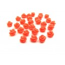 Cabochon rasina trandafir roz corai intens 7.5mm