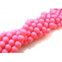 MS129 - (10 buc.) Margele sticla roz intens sfere 4mm