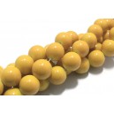 MS166 - Margele sticla galben mustariu sfere 12mm