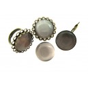 Cabochon sticla cat eye gri sobolan 20mm