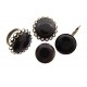 Cabochon sticla cat eye maro inchis 20mm