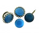 Cabochon sticla cat eye albastru intens 01 20mm