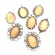 Cabochon sticla cat eye galben copt 25*18mm