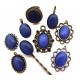 Cabochon sticla cat eye maro mustar 01 18*13mm