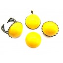 Cabochon rasina galben 20mm