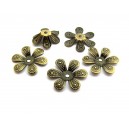 Capacele filigranate floare bronz antic 16mm