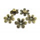CA33 - (10 buc.) Capacele filigranate floare bronz antic 16mm