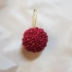 (6 bucati) - Ornament brad sfere rosii glitter 6cm 