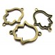 Conector hamsa bronz antic 38*30mm