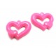 Inimioara acril roz fucsia 31.5*24mm