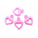 Inimioara acril roz fucsia 15*4mm