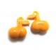 Cirese acril galben portocaliu 21*17mm