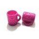 DISPONIBIL 2 BUCATI - Canita acril smiley face roz magenta 20.5*18.5mm