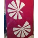 UNICAT - XCER14 - Vaza ceramica rosie cu frunze albe 45*25.5*16.5cm