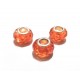 Rondele sticla cu metal fatetate portocalii 14*8mm