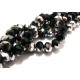 MFR290 - Cristale negru si argintiu rondele fatetate 8*6mm