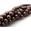 (10 buc.) Perle sticla maro ciocolata sfere 8mm