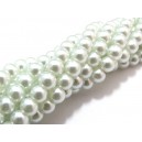 (10 buc.) Perle sticla albe sfere 6mm