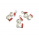 CP273 - Charm emailat manusile lui Mos Craciun 20*11mm