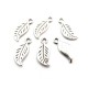 (2 buc.) Charm frunza argintiu antic 17*8mm