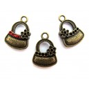 Charm posetuta bronz antic 20.5*15mm