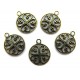 DISPONIBIL 1 SET CU 16 BUCATI - CP406 - Charm trifoi bronz antic 17mm