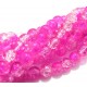 MSCR8mm-38 - (10 buc.) Margele crackle roz fucsia si alb sfere 8mm